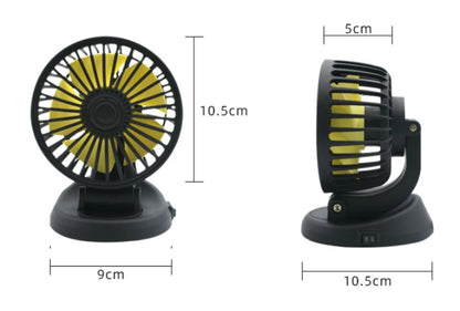 12V Automotive Fan Car Fan 24V 360° Adjustable 3-Head Air Fan Low Noise Multifunctional Temporary Parking Fan for Auto Vehicles