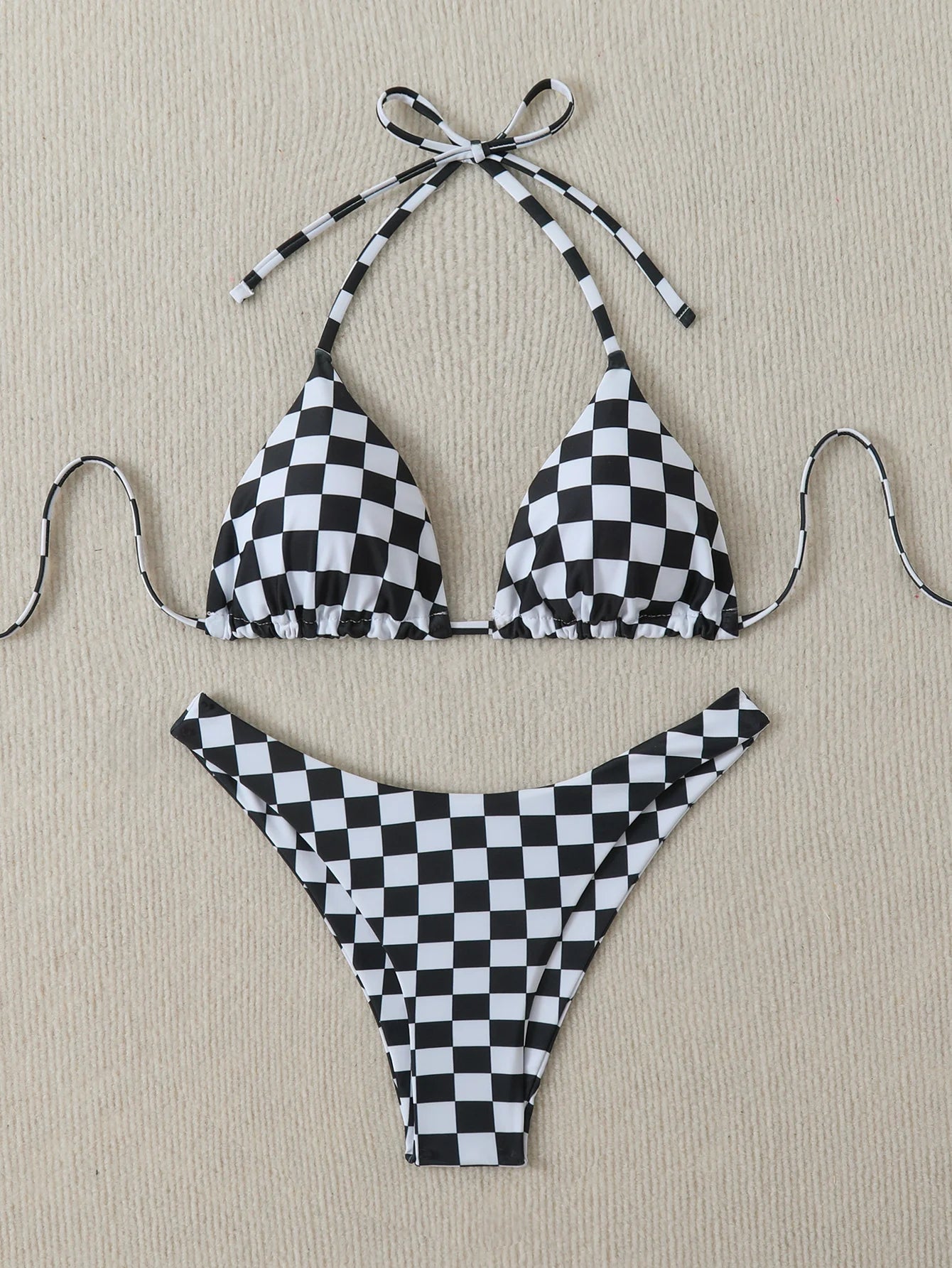 Retro Floral Bikini - High Waisted Lace Up Swimsuit | Summer Beachwear