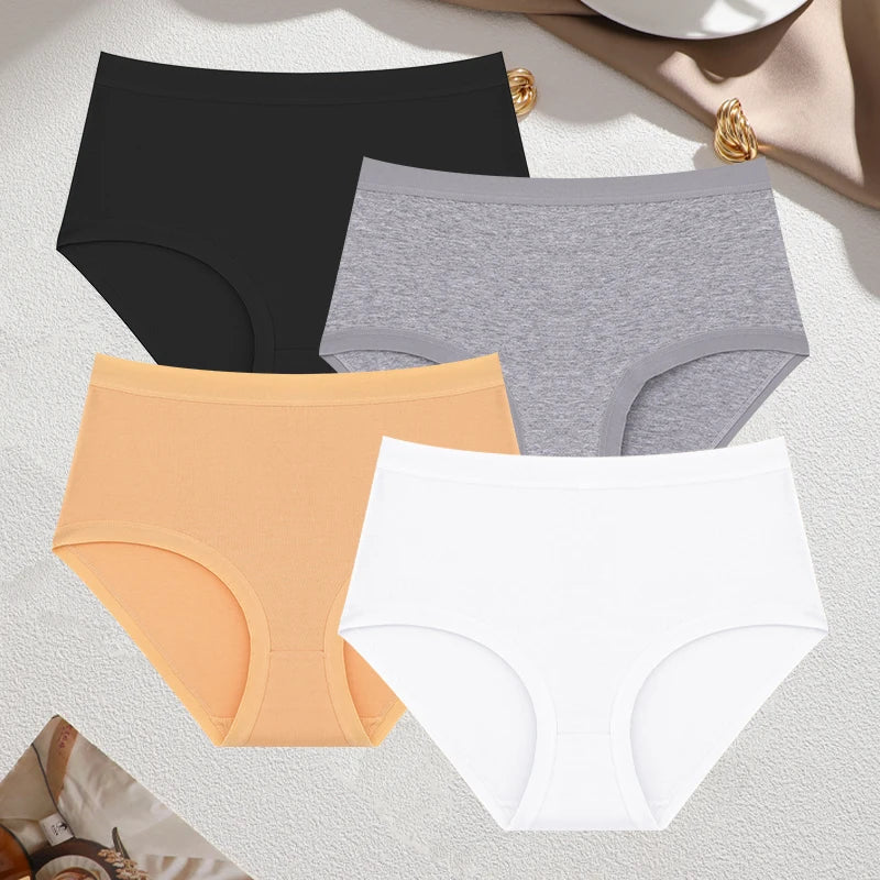 Cotton Seamless Panties - High Waist Briefs With Elastic Waistband | Breathable Women Underwear