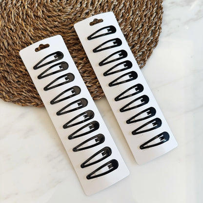 Wholesale 10/20/50/100pcs/set Women Black Waterdrop Shape Basic Alloy Hair Clips BB hairpins Barrettes Fashion Accessories 2031