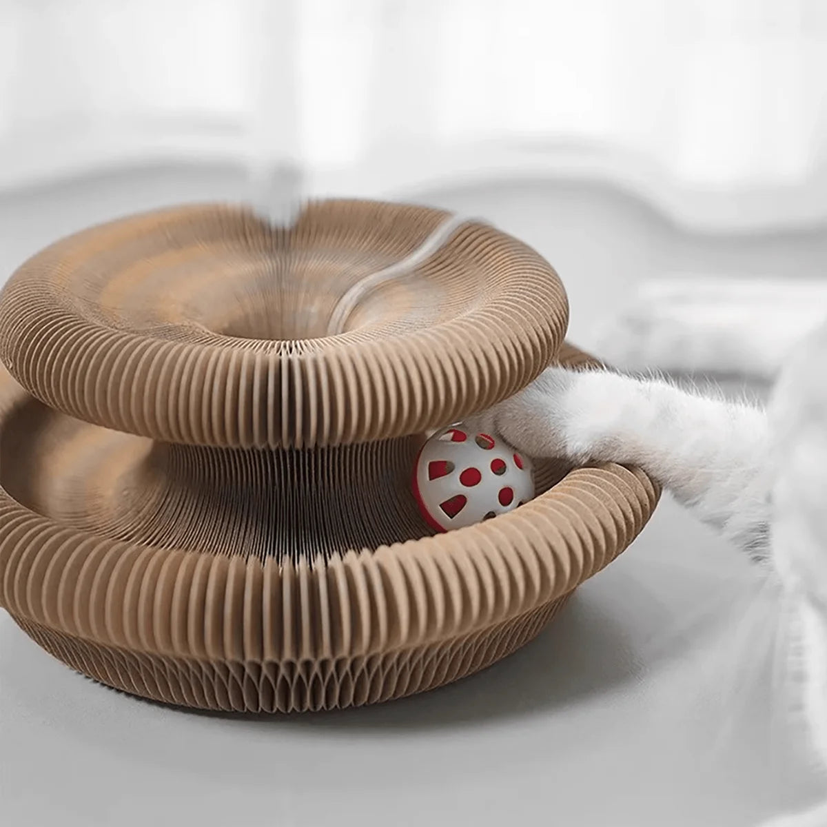 Foldable Corrugated Cat Scratching Board with Ball Track Toy Durable Scratch Pad Bed Free Surprise Gift USA Warehouse