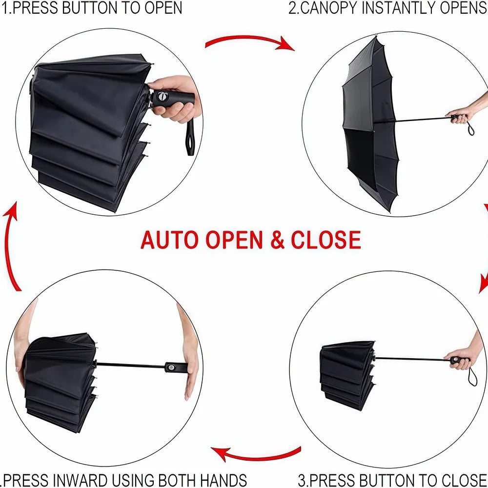 The portable automatic umbrella is sturdy and durable, suitable for various weather conditions zwq