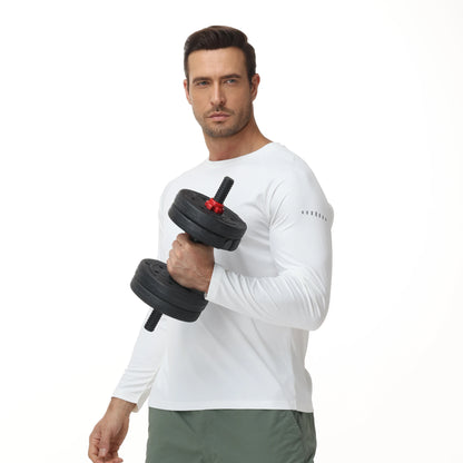 Men UPF 50+ Long Sleeve T-Shirt, Rash Guard Breathable Tops, Pullover Shirt for Sport Fishing Hiking Running Beach Surfing