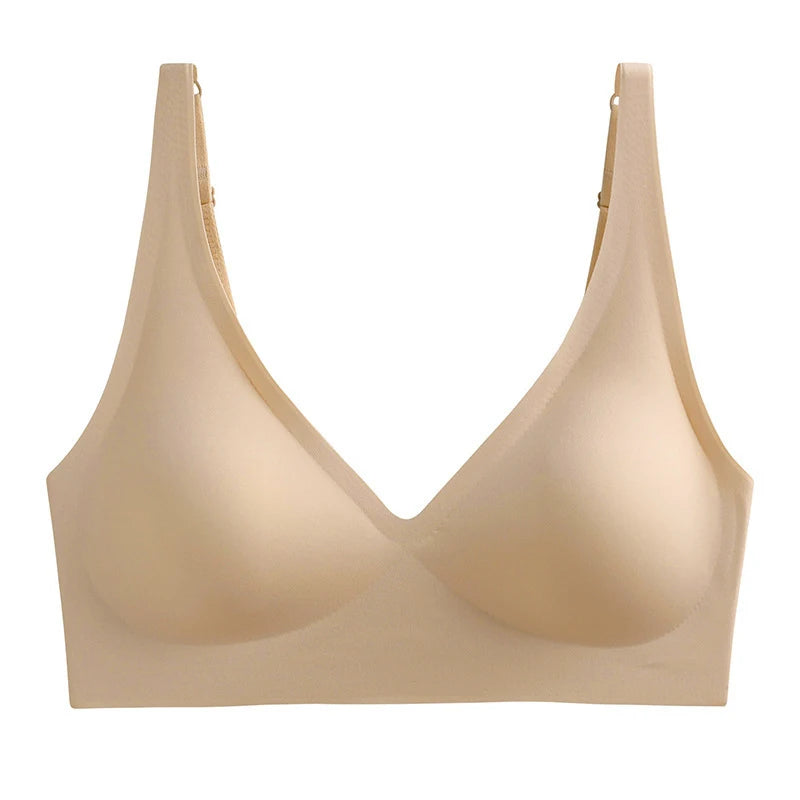 Push Up Seamless Bras - Wire Free Padded Bralette With Removable Padding, Adjustable Strap Bra