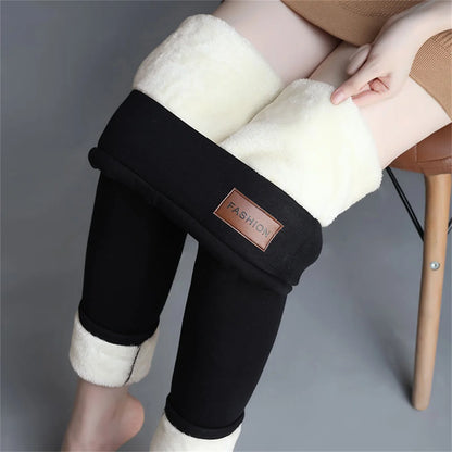 Winter Women Leggings - High Waist Thermal Fleece Lined Pants With Butt Lift