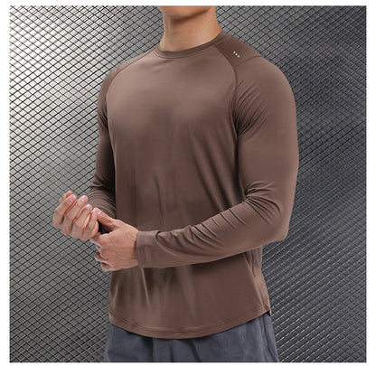 Men Compression Shirt - Long Sleeve Running Gym Top With Moisture Wicking Fabric