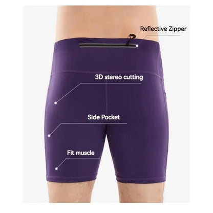 Summer New  Men's 3.0 Multipocket Compression Shorts Quick Dry Marathon Running Jogging Cycling Fitness Exercise Tight Shorts