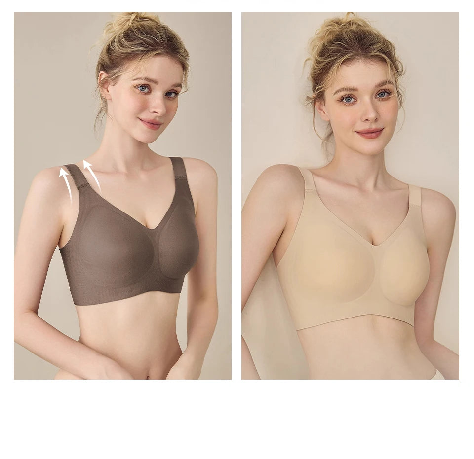 FallSweet Women Push-Up Seamless Bra Plus Size Wireless Bralette Adjust Straps Full Cup Breathable Lingerie Intimates Underwear