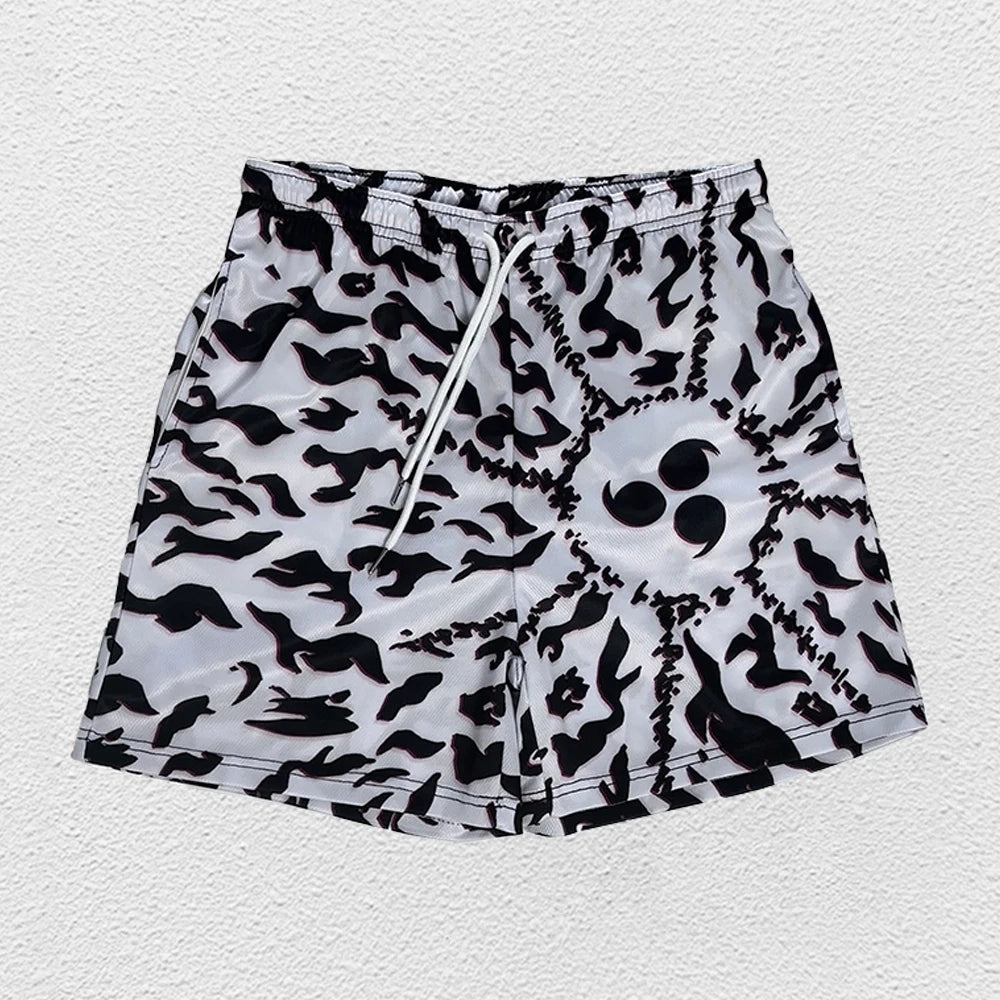 Anime Running Shorts Men Gym Sports Shorts Quick Dry Workout Training Gym Fitness Jogging Short Pants Summer Men Shorts