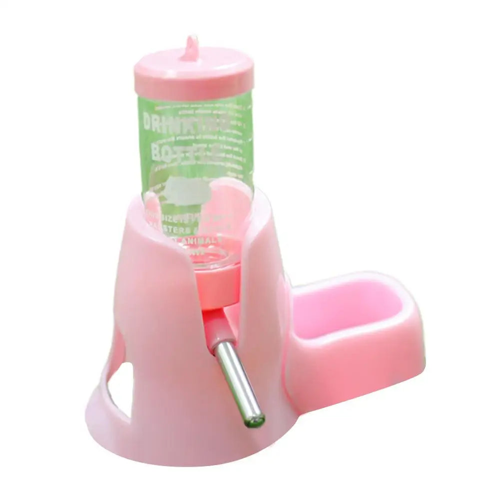 Automatic Small Animal Water Bottle Leak-Proof With Food Bowl - Hamster Guinea Pig Rat Drinking Water Dispenser