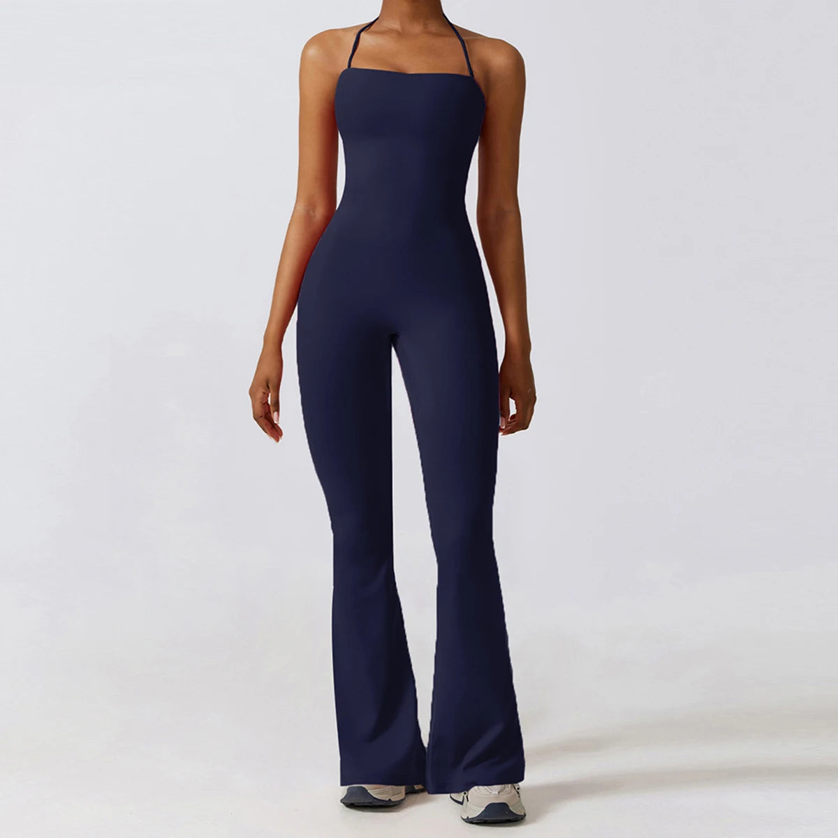 Women Yoga Jumpsuit - Sleeveless Quick Dry Workout Wear with Backless Sportswear Design