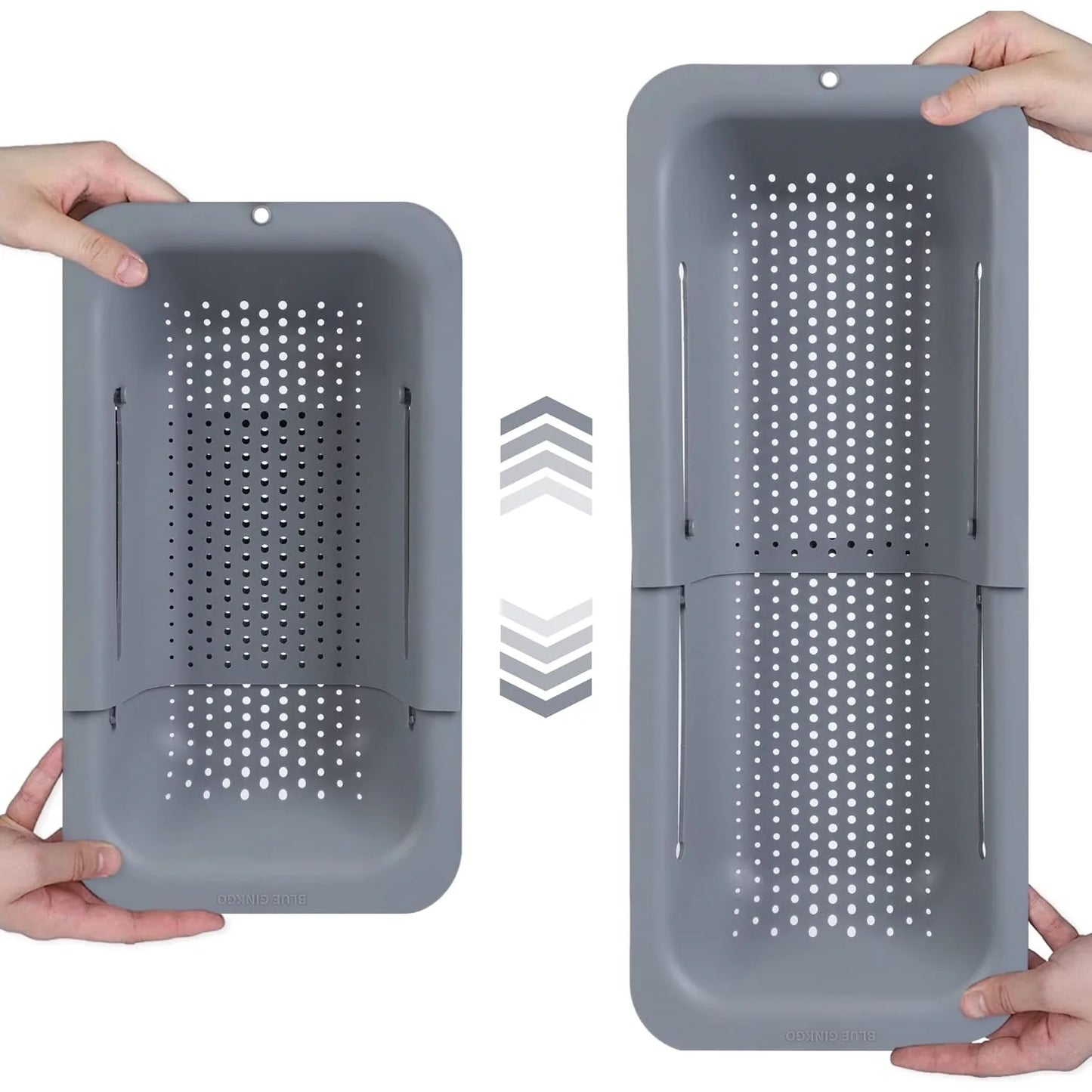 Sink Drain Rack – Adjustable Retractable Kitchen Shelf with Plastic Drain Basket