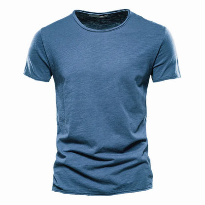 Cotton Men T-Shirt - V-Neck Slim Fit Tee | Breathable Lightweight Summer Top