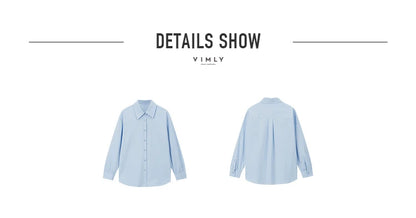 VIMLY Spring Formal Shirts Women 2026 Cotton Lyocell Button Up Shirts & Blouses Long Sleeve Top Office Wear for Woman M5889