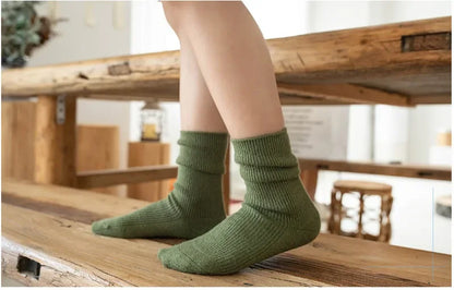 Kids Wool Cashmere Socks Children Boys Girls Soft Thermal Stockings for Baby Fashion Solid Color Kids High Long Winter Stuff