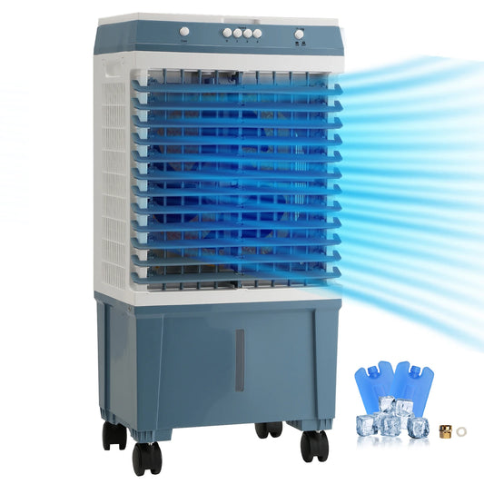 Evaporative Air Cooler – Oscillating Swamp Cooler, 3-Speed, 12H Timer