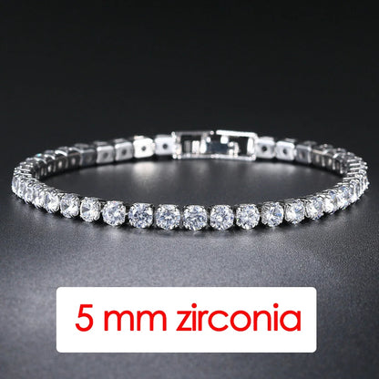 Luxury Crystal Tennis Bracelet Hip Hop Bracelet for Men Homme Trendy Punk Zirconia Couple  Chain on The Hand Streetwear Jewelry