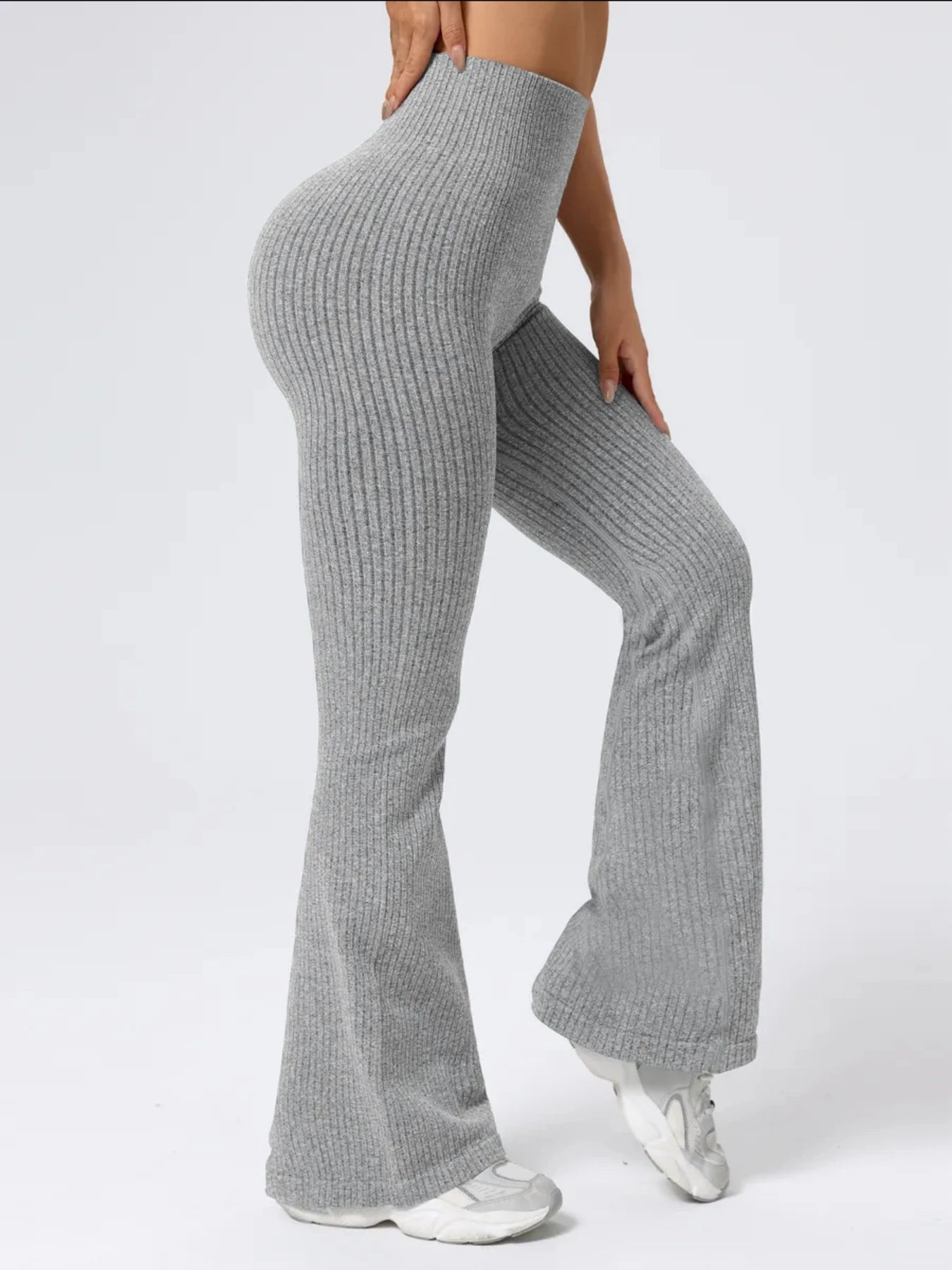 High-Waist Stretchy Bell Bottom Pants for Women – Slim Fit, Ideal for Workout & Daily Casual Wear