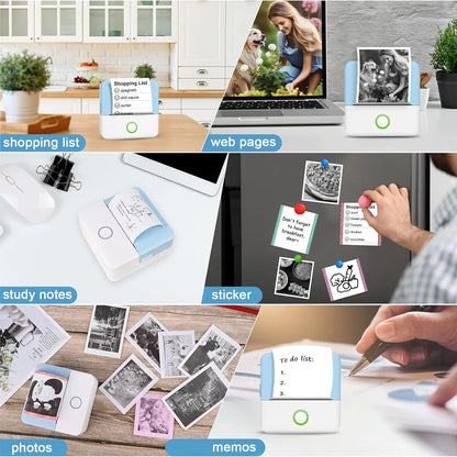 Mini HD Portable Label Thermal Printer Endurance Bluetooth Printer for Student Error Title Note Wrong Pocket Inkless Printing