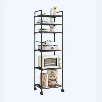 Microwave Oven Rack - Multi-Layer Removable Kitchen Storage Rack with Wheels