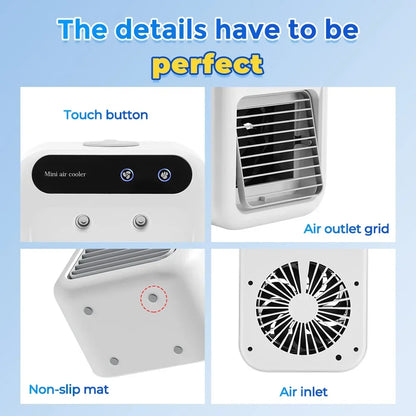 Portable 3-in-1 Air Conditioner Fan, Mini Air Cooler & Humidifier for Home Office