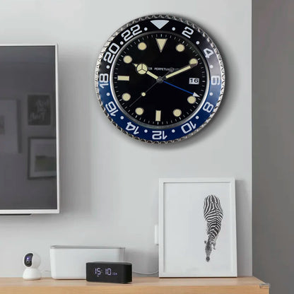 Luxury Metal Wall Clock - Modern 34cm Luminescent Home Decor