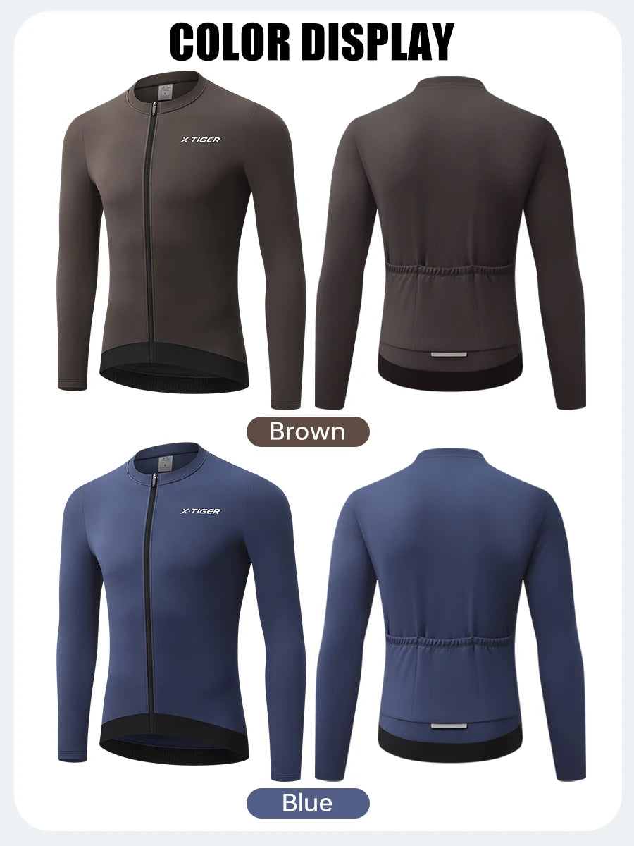 Winter Cycling Jersey - Men's Fleece Bike Jacket With Full Zipper & Pockets
