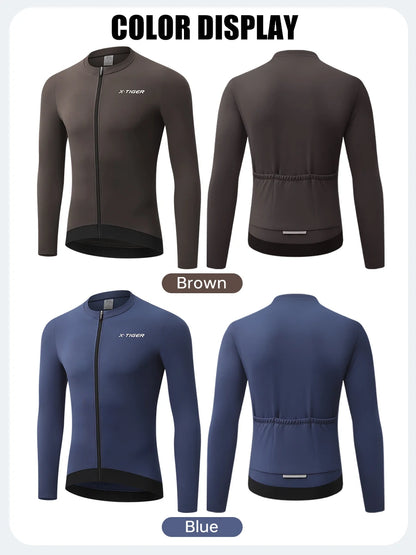 Winter Cycling Jersey - Men's Fleece Bike Jacket With Full Zipper & Pockets