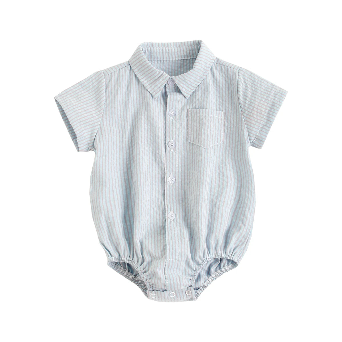 Baby Boys Bodysuit - Soft Cotton Fabric Summer Baby Bodysuit with Plaid Pattern