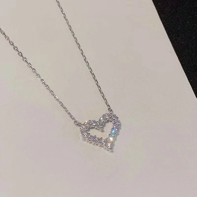 Fairy Elegant Pink Round Crystal Pendant Necklace Simple Design Korean Fashion Girls Women Star Clavicle Chain Jewelry Gifts