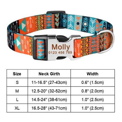 Personalized Dog Collar Custom Engraved Name ID Tag Nameplate Adjustable Small Large Medium Puppy Pet Dogs Collars
