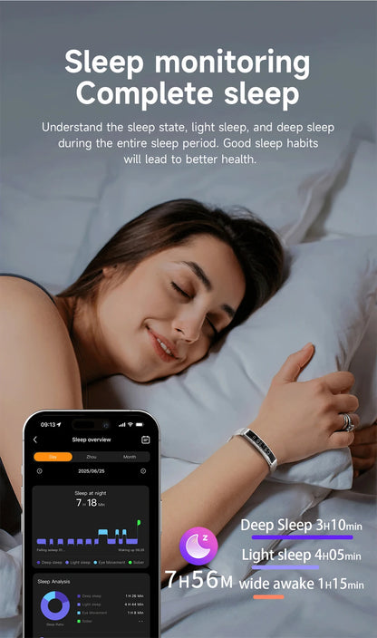LIGE Ladies Smart Bracelet Men Health Sleep Heart Rate Monitoring Fashion Sports Band Fitness Tracker Smart Wristwatch For Women