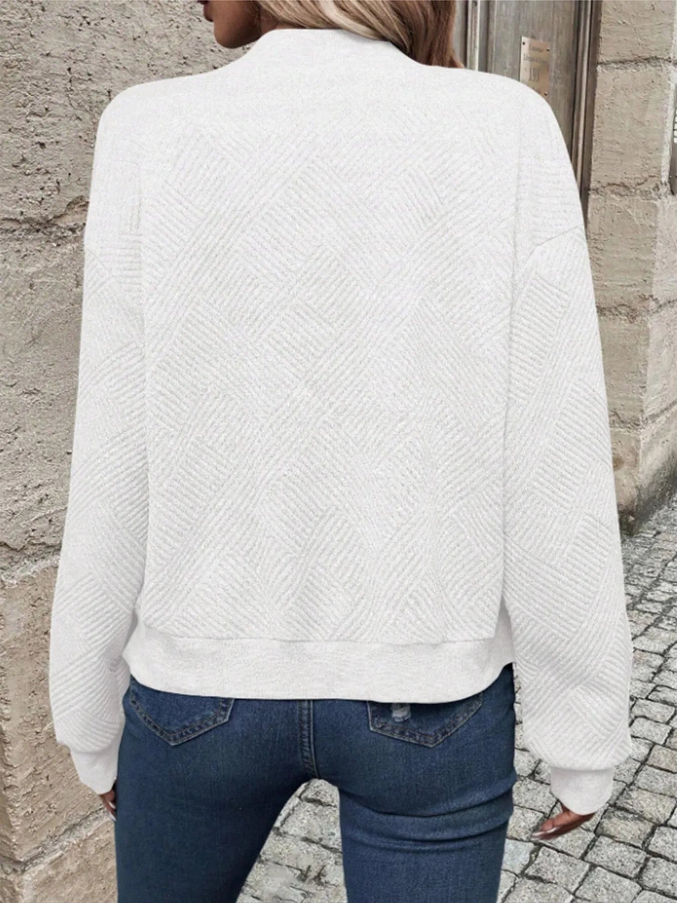 Women's Casual Zipper Jacket - Polyester Spandex Knit Fabric Spring Autumn Coat