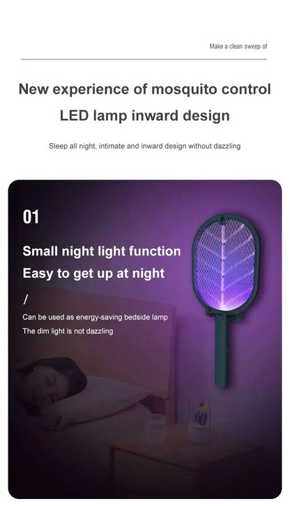 1pc Electric Mosquito Killer Swatter USB Rechargeable Electric Household Safety Mosquito Killer Anti Mosquito Trap