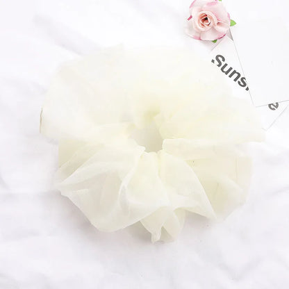 Summer Organza Silk Scrunchies Elastic Hair Bands for Women Fashion Hair Rope Ponytail Holder Ties Girl Hair Accessories
