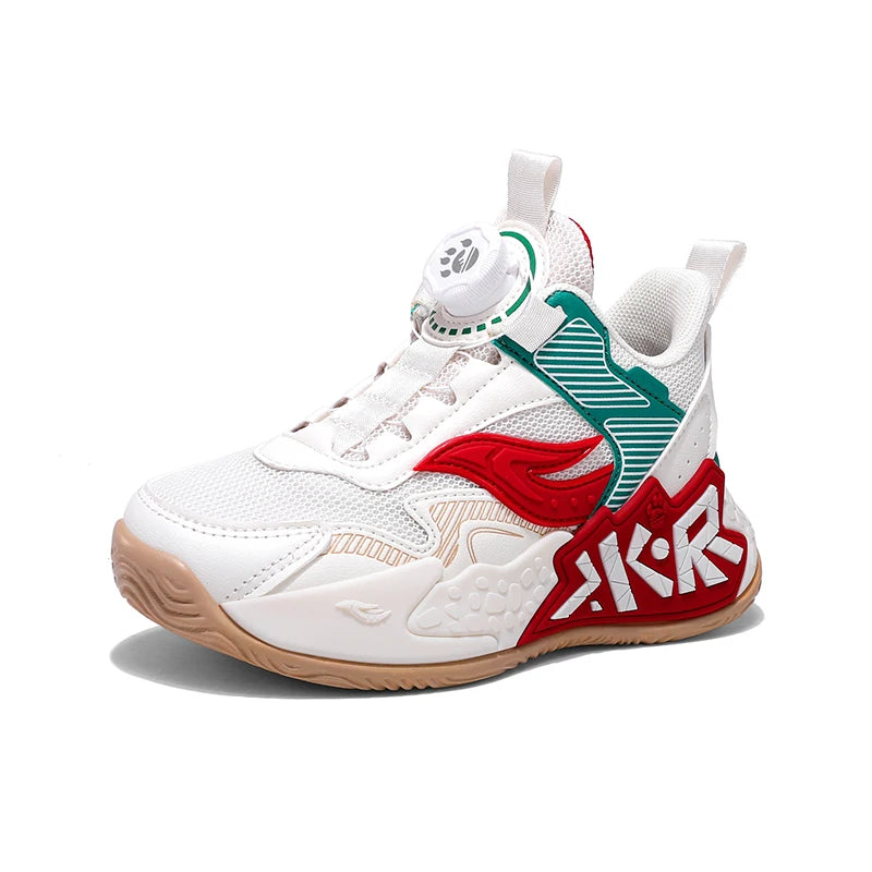 Boys Girls Casual Shoes Outdoor Children‘s Basketball Sneakers Kids Breathable Mesh Athletic Shoes Non-slip Lace-up Running Shoe