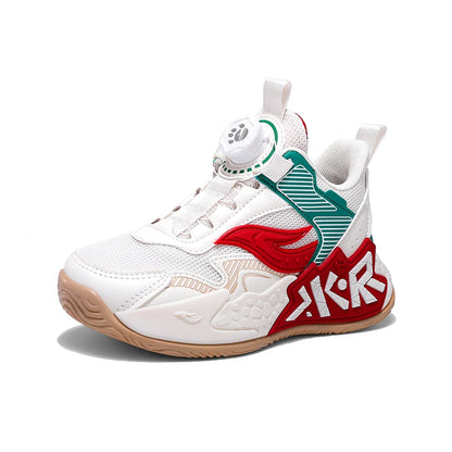 Boys Girls Casual Shoes Outdoor Children‘s Basketball Sneakers Kids Breathable Mesh Athletic Shoes Non-slip Lace-up Running Shoe