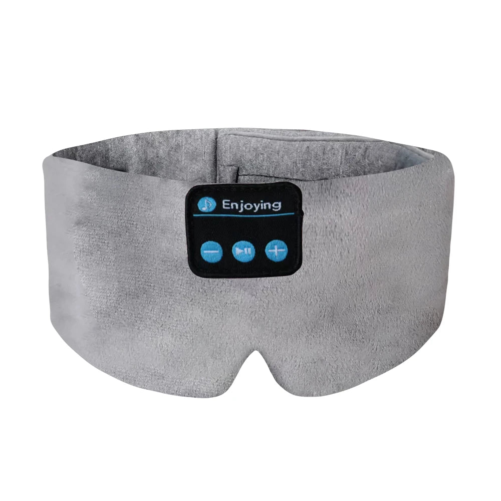 Soft Bluetooth Sleep Mask Wireless Headphones for Sleep Travel Meditation Side Sleeper Blackout Eye Mask Washable Adjustable