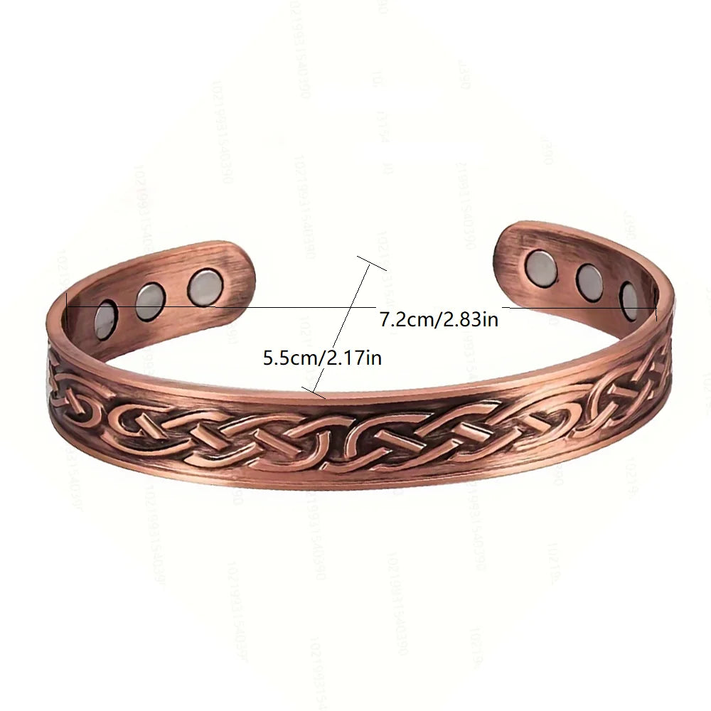 Viking Tree of Life Celtic Knot Zinc Alloy Magnetic Bracelet Ring Set Open Cuff Vintage Healing Jewelry for Men Women