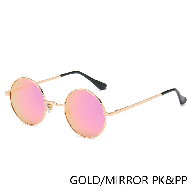 Polarized Round Sunglasses - Retro Metal Frame UV400 Protection Glasses for Driving & Fishing
