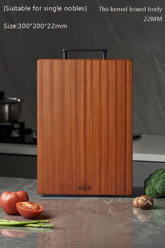 Ebony Cutting Board – Double Sided Solid Wood Kitchen Chopping Block, Antibacterial