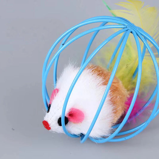 Plush Mouse Cat Toy - Self-Teasing Interactive Ball - ZOOMNSTORE