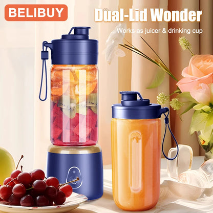 Portable Electric Blender - 600ML USB Rechargeable Fruit Mixer  Smoothie Maker