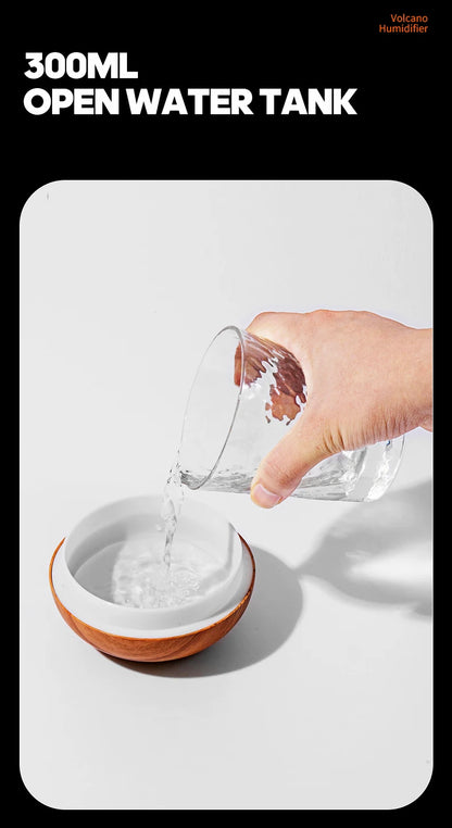 300ml USB Desktop Humidifier - Colorful Mist Diffuser  Air Purifier