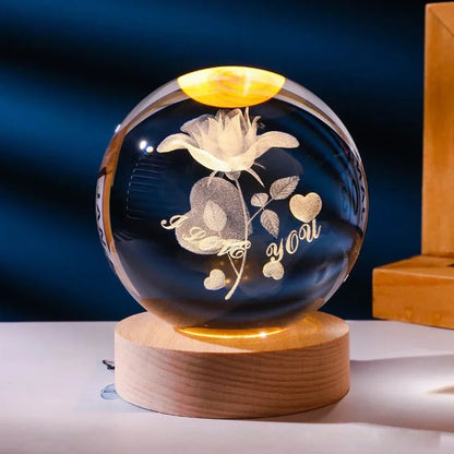 3D Crystal Night Light – Pikachu Laser Carved Lamp With Soothing Bedtime Glow