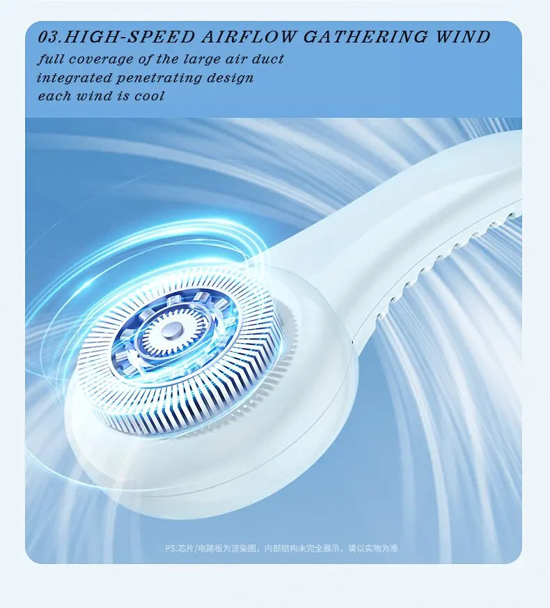 Neck-Hanging Fan Portable Summer Air Cooler USB Cooling Fan + Summer Personal Cooling Fan Hands-Free Fan/Wearable/Suitable for Outdoor Activities/Sports/Kitchen/Office