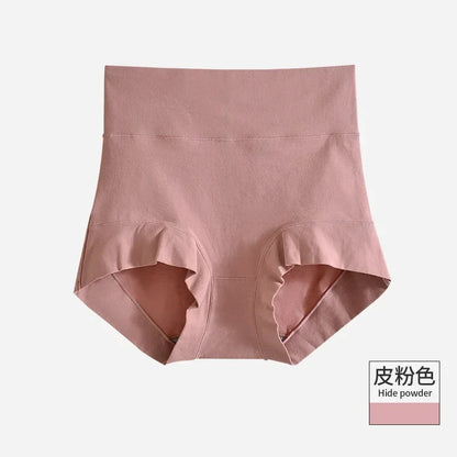 High Waist Underwear Women 60S Cotton Panties Plus Size Womens Briefs Cozy Female Underwear Tighten The Abdomen Safety Shorts