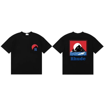 2026 Letter R Print T-shirt Fashion Brand Tee Loose Comfortable Short Sleeve Men Women Cotton T Shirt Casual Clothing
