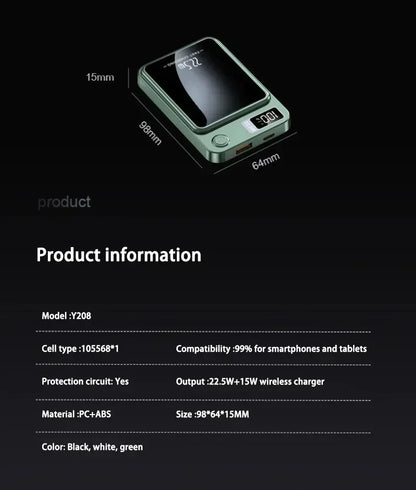 Lenovo 500000mAh Portable Magnetic Wireless Power Bank Fast Charger For Magsafe Auxiliary Battery For iphone Huawei Samsung 2027