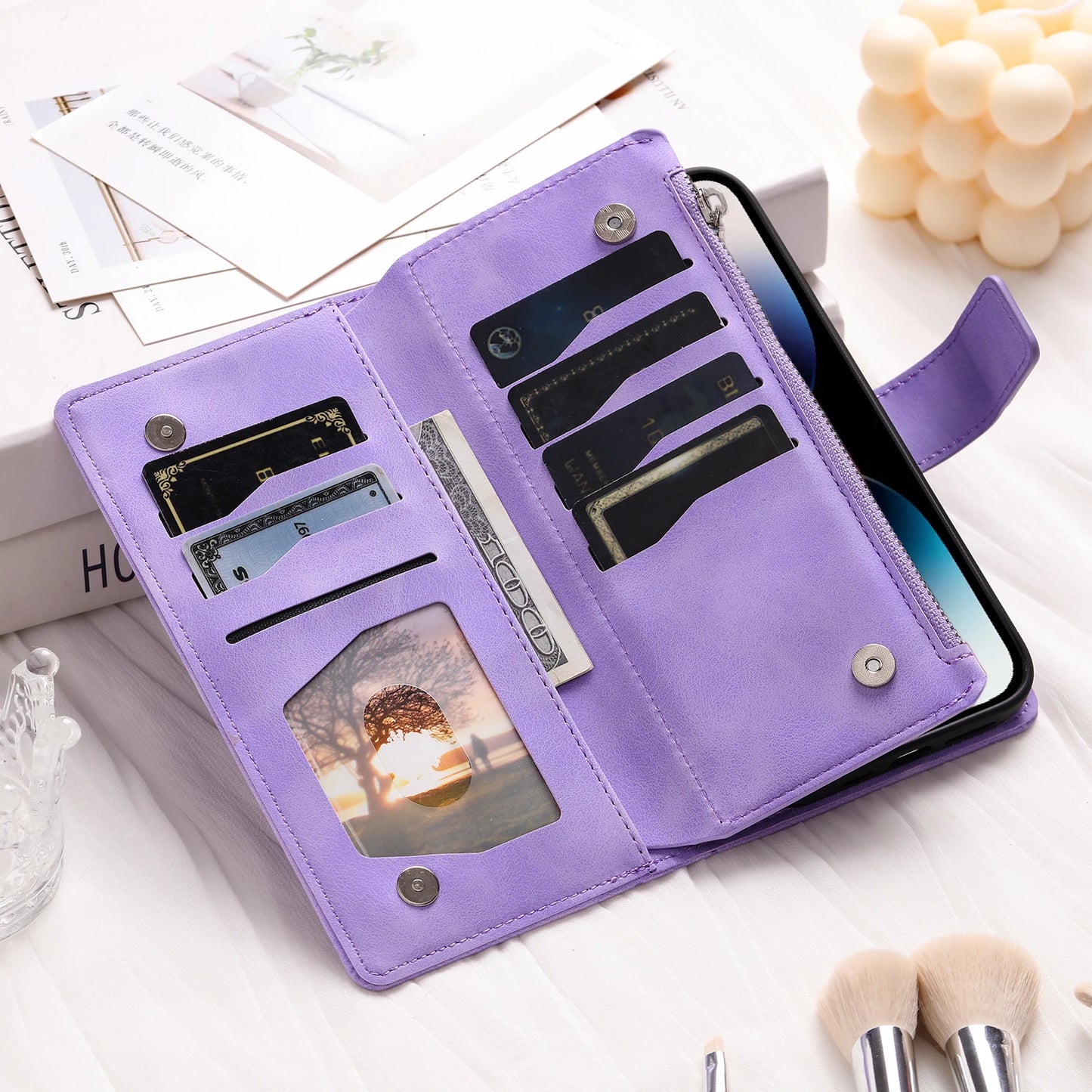 Leather Flip Case For Samsung Galaxy S26 S25 S23 S24 Ultra S22 S21 Plus S20 FE + Note 20 10 9 Card Wallet Embossing Phone Bag